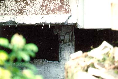 Damage to reinforced concrete support